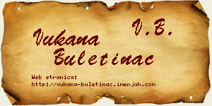 Vukana Buletinac vizit kartica